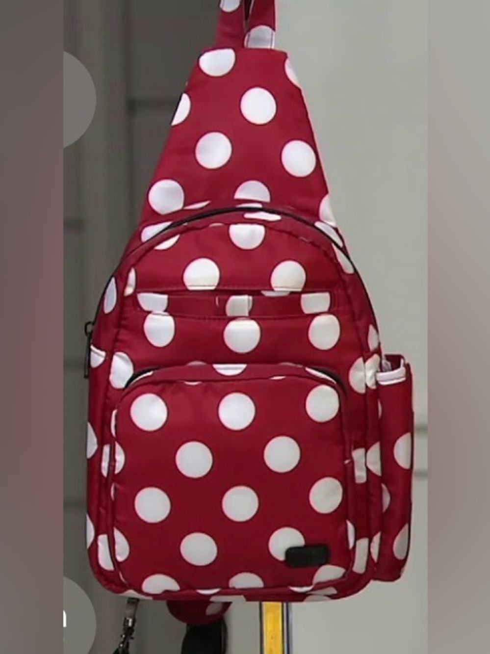 Lug Archer Sling Bag Red & White Polka Dot Crossbody Bag